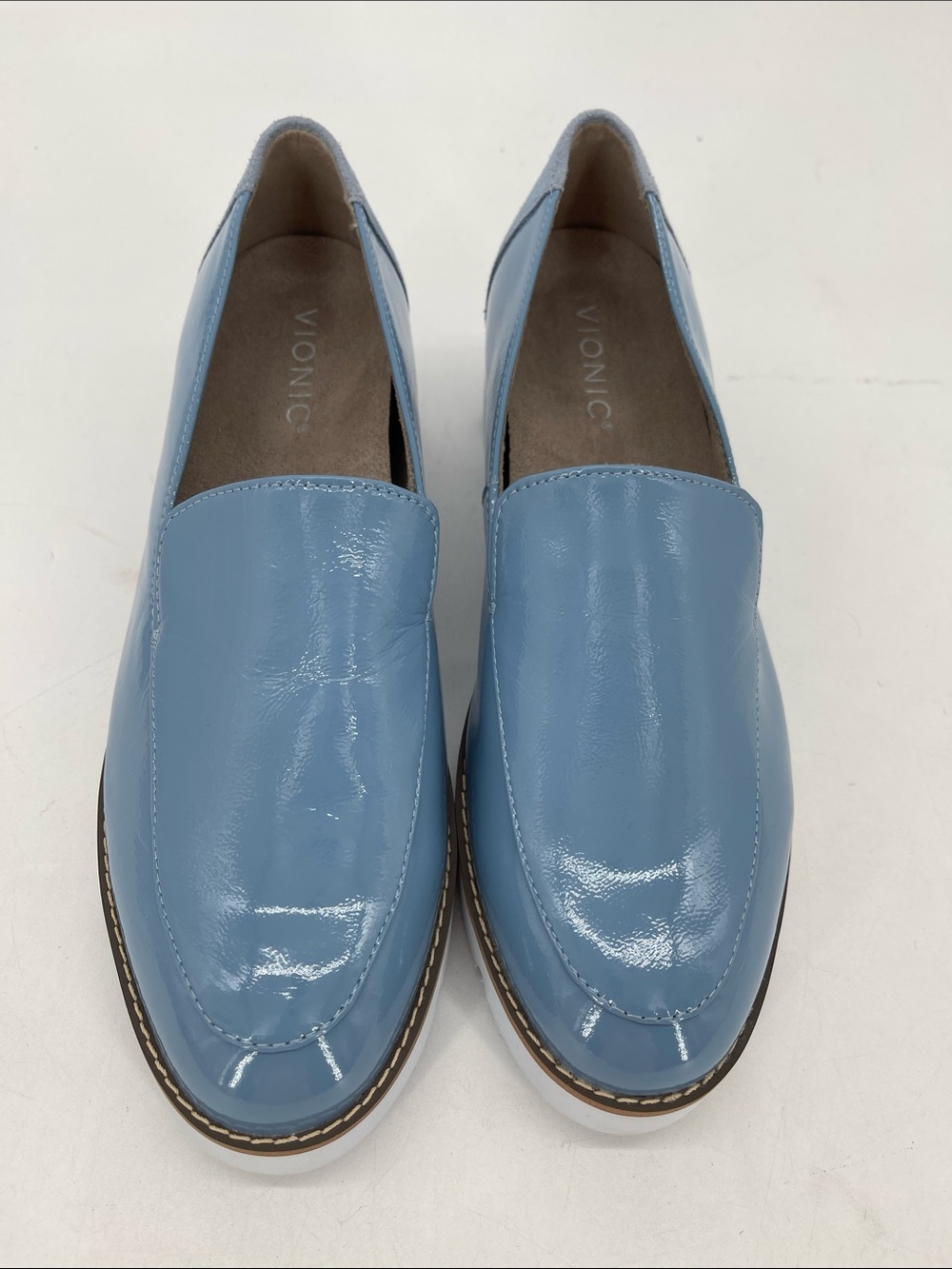 Vionic Kensley Blue Shadow Patent Leather Women’s Loafers 8.5